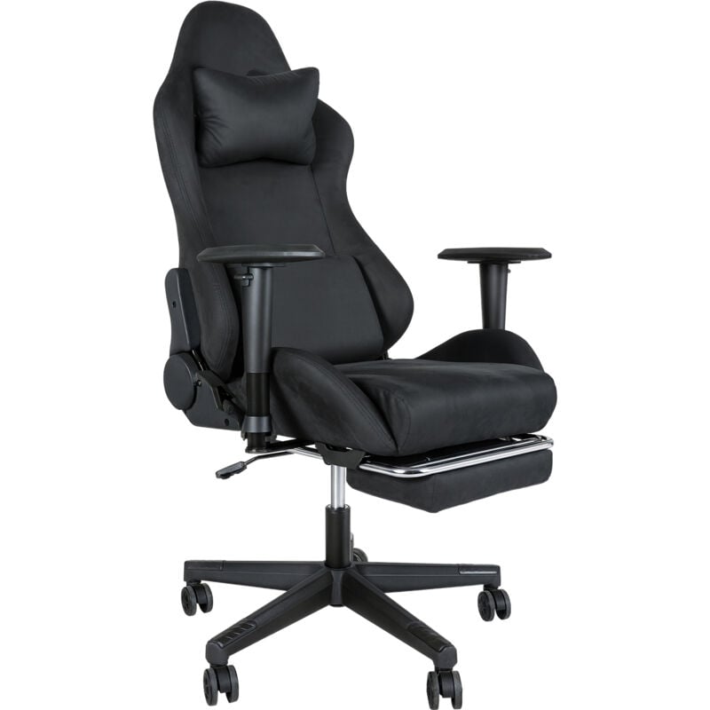 Levede Office Desk Chair Gaming Recliner Adjustable Height with Footrest Black
