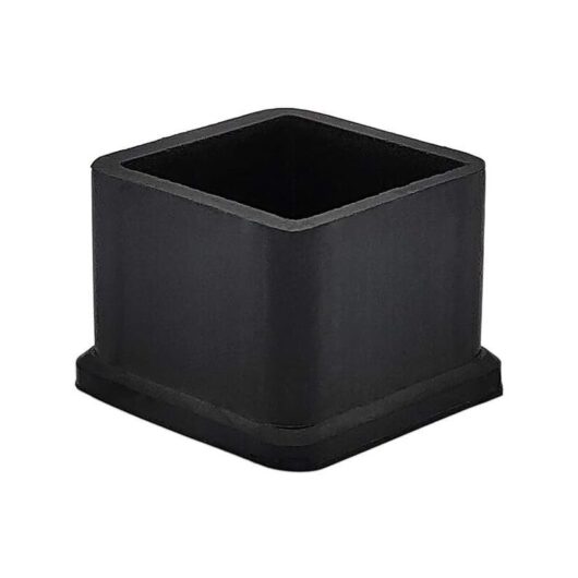 Linghhang - 2.5 x 2.5 cm (1 inch x 1 inch) Pack of 16 Thick Square Black Rubber Chair or Table Leg Caps Protectors