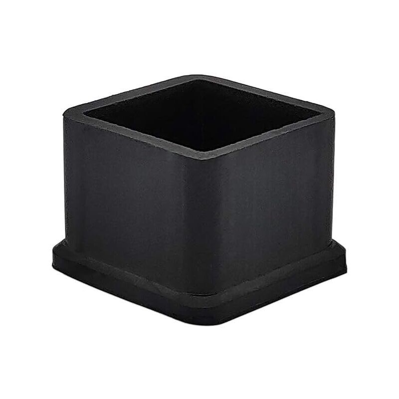 Linghhang - 2.5 x 2.5 cm (1 inch x 1 inch) Pack of 16 Thick Square Black Rubber Chair or Table Leg Caps Protectors