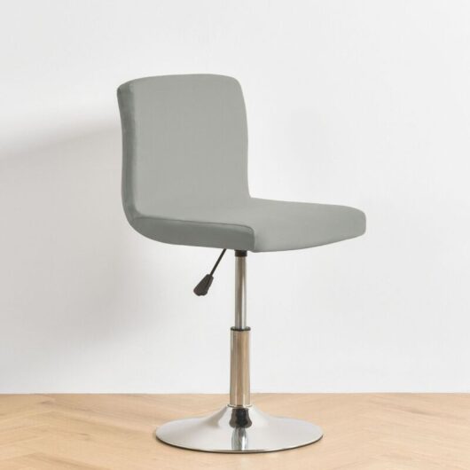 Linghhang - Bar Stool Cover with Stretch Backrest for Swivel Dining Chair Grey
