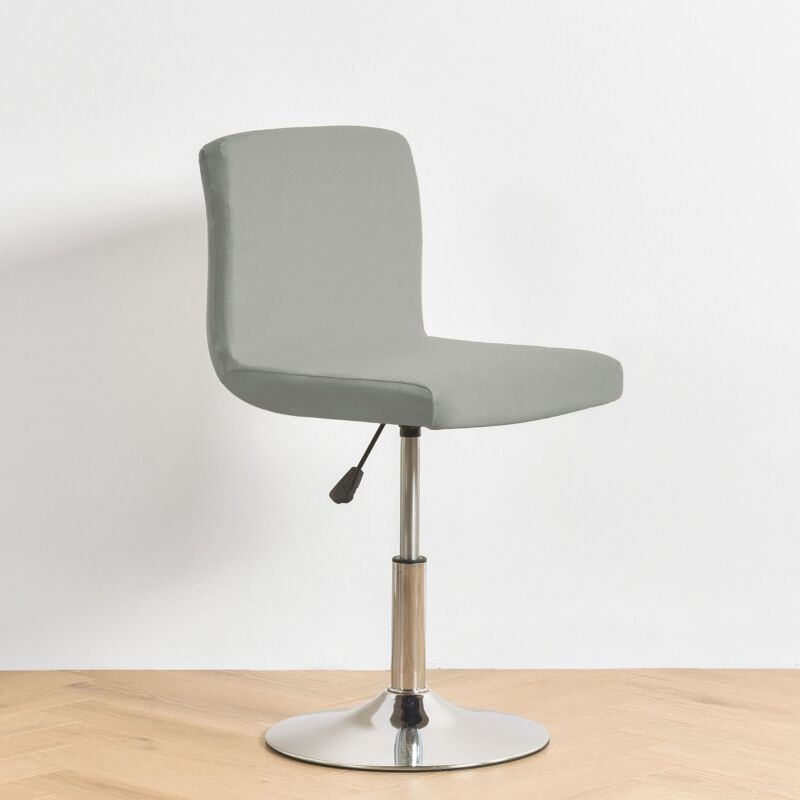 Linghhang - Bar Stool Cover with Stretch Backrest for Swivel Dining Chair Grey