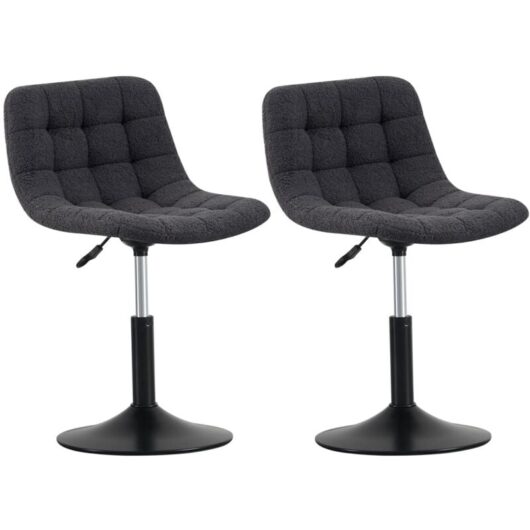 Mcc Direct - Soft Fabric Dressing Table Chair, Height Adjustable Swivel Desk Home Office Chair,Footrest and Metal Base for Bedroom Vanity & Office