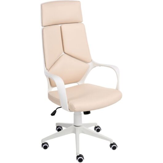 Office Chair DELIGHT Faux Leather Light Beige