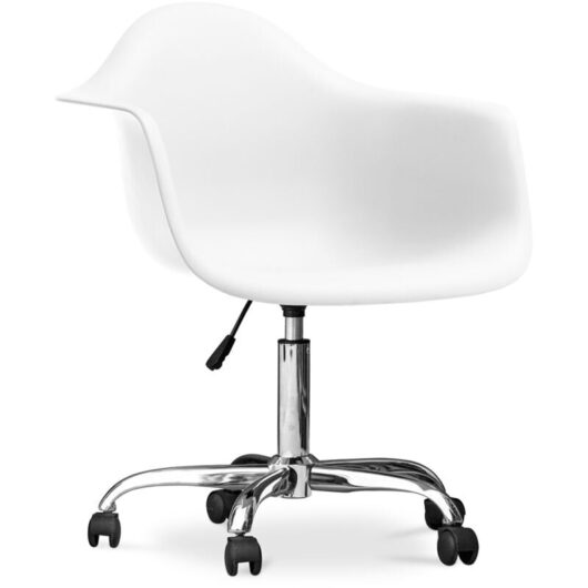 Office Chair with Armrests - Desk Chair with Castors - Weston White