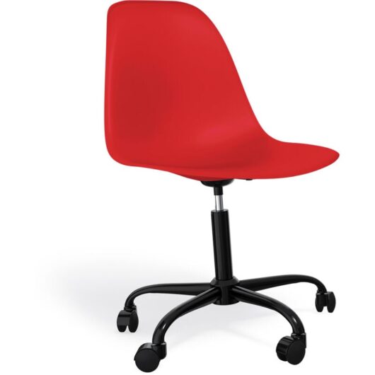 Office Chair with Armrests - Wheeled Desk Chair - Black Denisse Frame