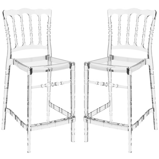 Oregon Clear Transparent Polycarbonate Bistro Chairs In Pair