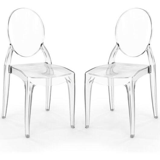 Pack of 2 Dining Chairs Transparent - Estilo Victoria Transparent