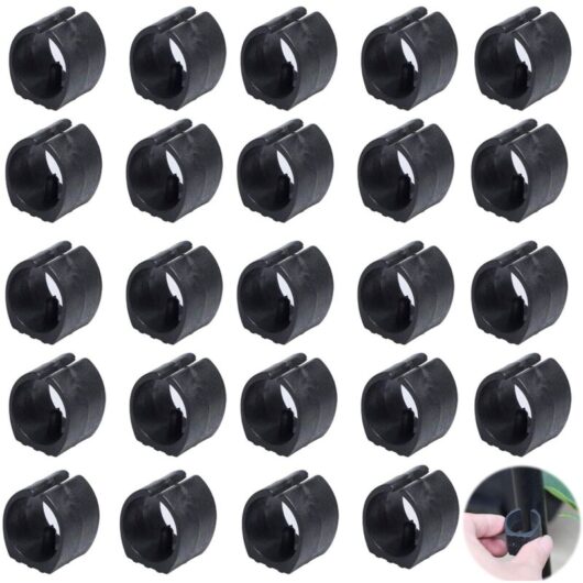 Plastic Chair Tube Clamp, Plastic U-Shaped Chair Leg Pad, Chair Leg Pad, Round Tube Fixing 24pcs (25mm)