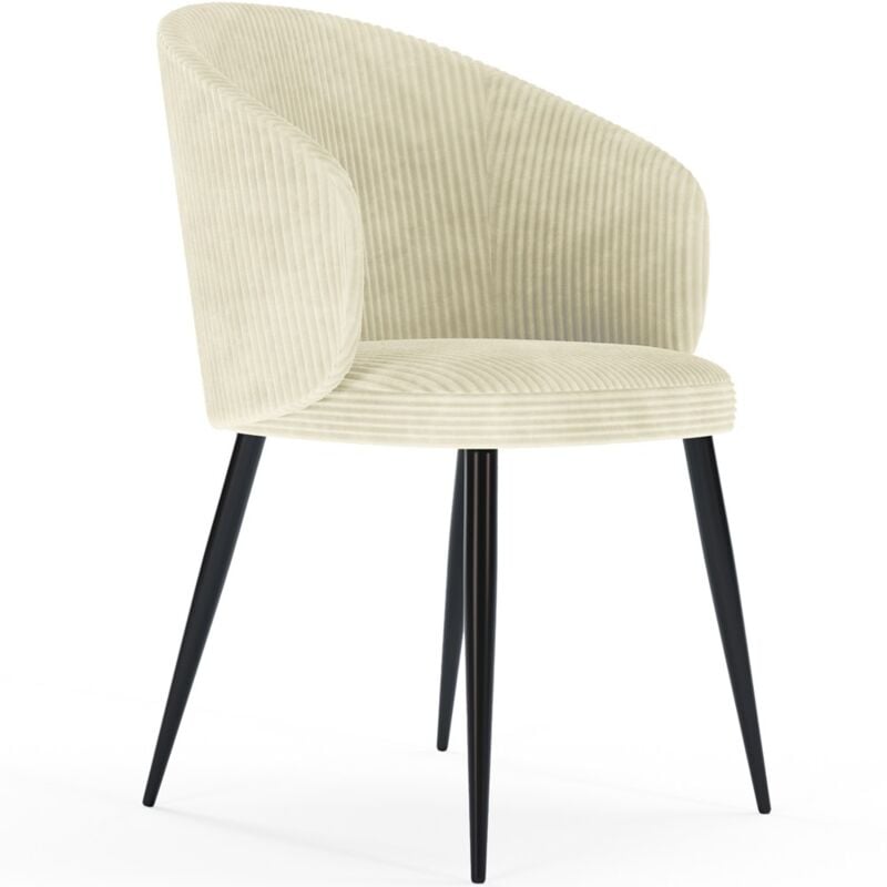 Privatefloor - Dining Chair Corduroy Upholstered - Feudum Ivory