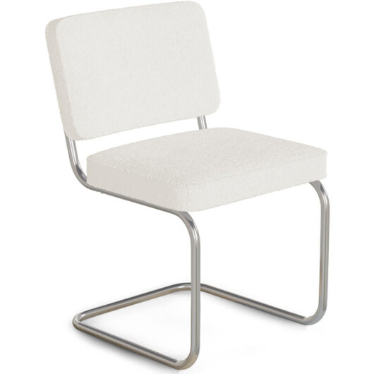 Privatefloor - Dining Chair - Upholstered in Bouclé Fabric - Henr White