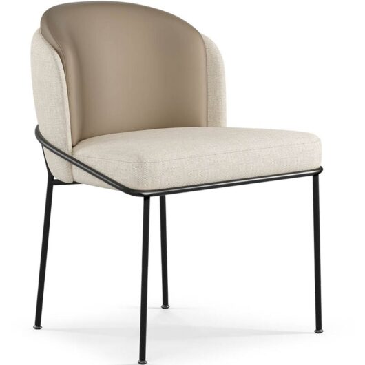 Privatefloor - Dining Chair - Upholstered in Fabric - Amin Beige