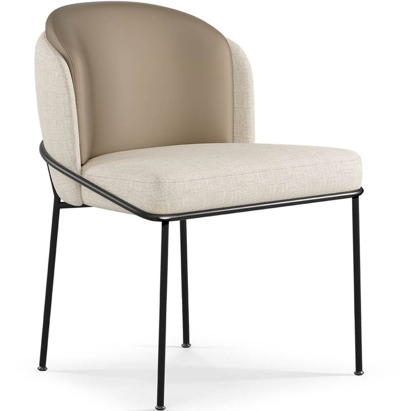 Privatefloor - Dining Chair - Upholstered in Fabric - Amin Beige