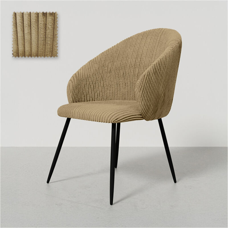 Privatefloor - Dining Chair Upholstered in Velvet - Brugges Taupe