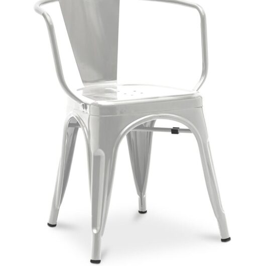 Privatefloor - Dining Chair with Armrests - Industrial Design - Steel - New Edition - Stylix Steel
