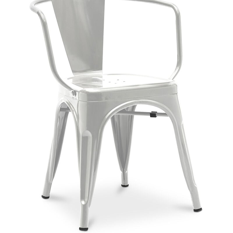 Privatefloor - Dining Chair with Armrests - Industrial Design - Steel - New Edition - Stylix Steel