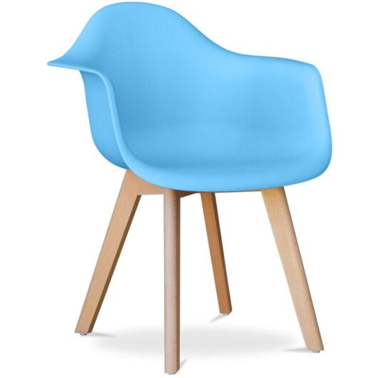 Privatefloor - Dining Chair with Armrests - Scandinavian Style - Dominic Blue