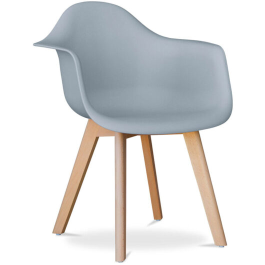 Privatefloor - Dining Chair with Armrests - Scandinavian Style - Dominic Light grey