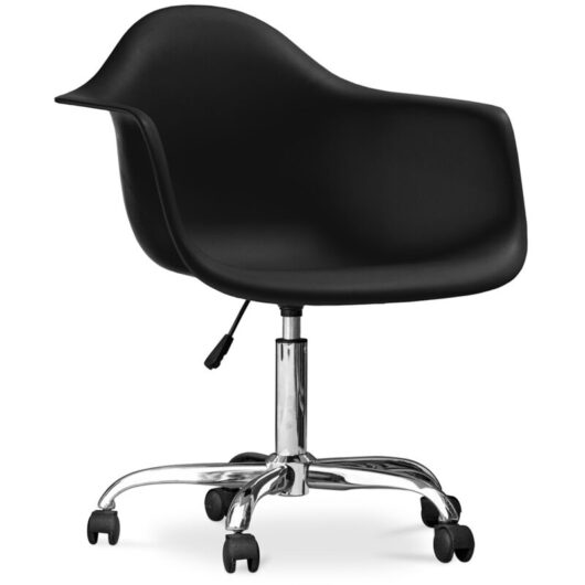 Privatefloor - Office Chair with Armrests - Desk Chair with Castors - Weston Black