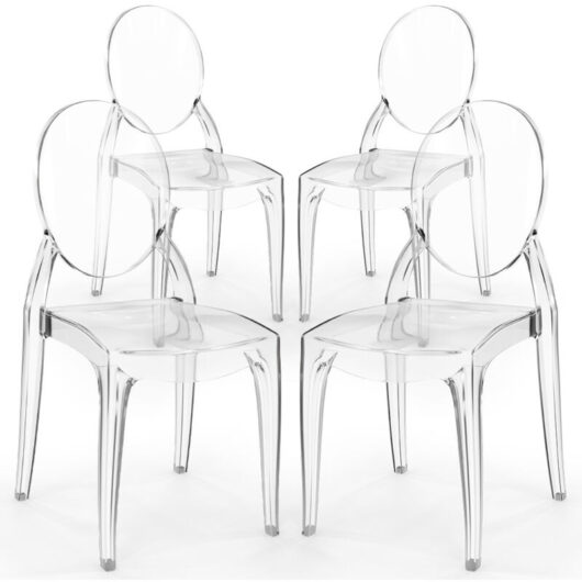 Privatefloor - Pack of 4 Dining Chairs Transparent - Estilo Victoria Transparent