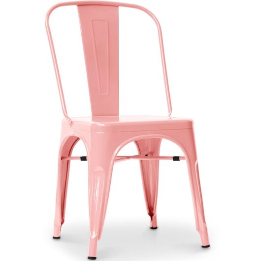 Privatefloor - Steel Dining Chair - Industrial Design - New Edition - Stylix Pastel orange