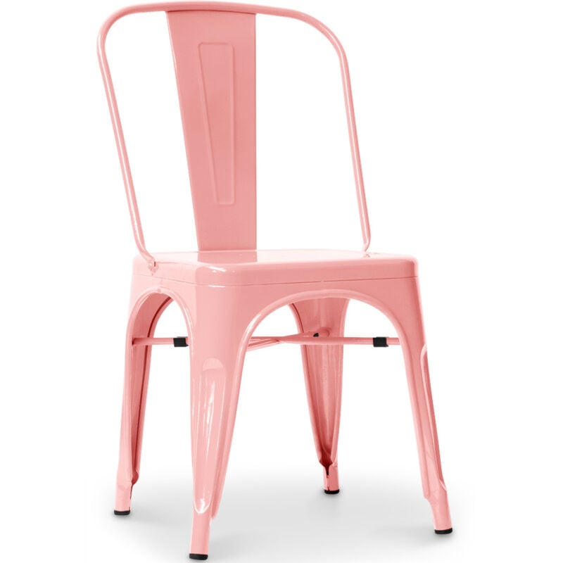 Privatefloor - Steel Dining Chair - Industrial Design - New Edition - Stylix Pastel orange
