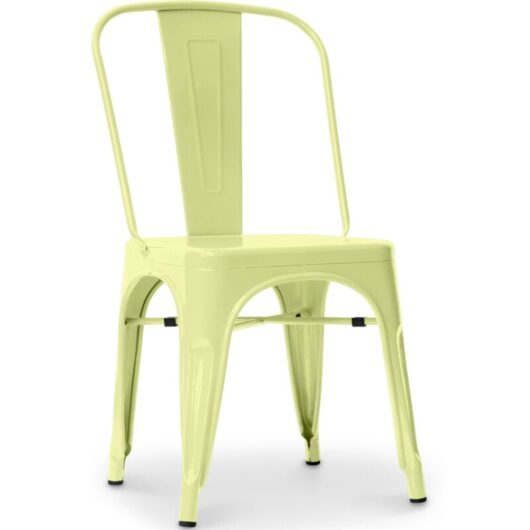 Privatefloor - Steel Dining Chair - Industrial Design - New Edition - Stylix Pastel yellow