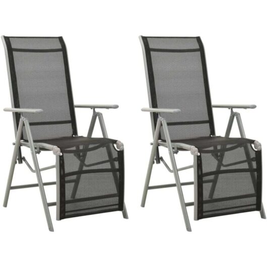 Reclining Garden Chairs 2 pcs Textilene and Aluminium Silver vidaXL