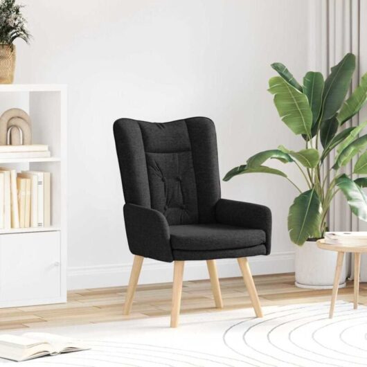 Relaxing Chair Black 63 x 67 x 94 cm Fabric Vidaxl