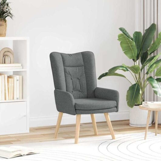 Relaxing Chair Dark grey 63 x 67 x 94 cm Fabric Vidaxl