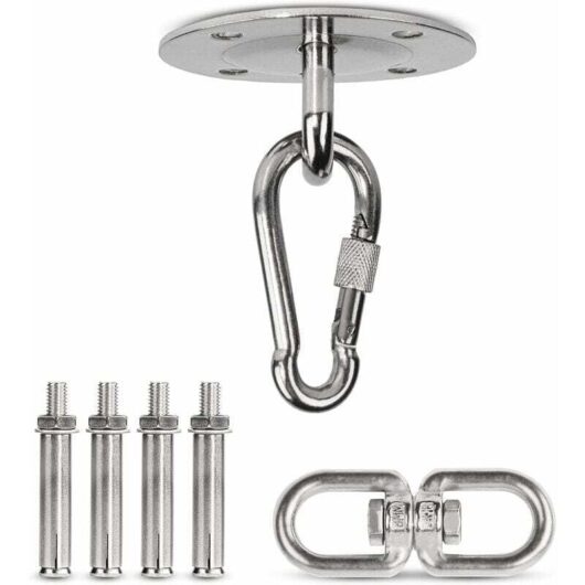 Rose - Premium Ceiling Hook - Heavy Duty Hooks for Load Up, Suitable as Hanging Chair Holder, Hammock & Punching Bag, Stainless Steel Ceiling Mount