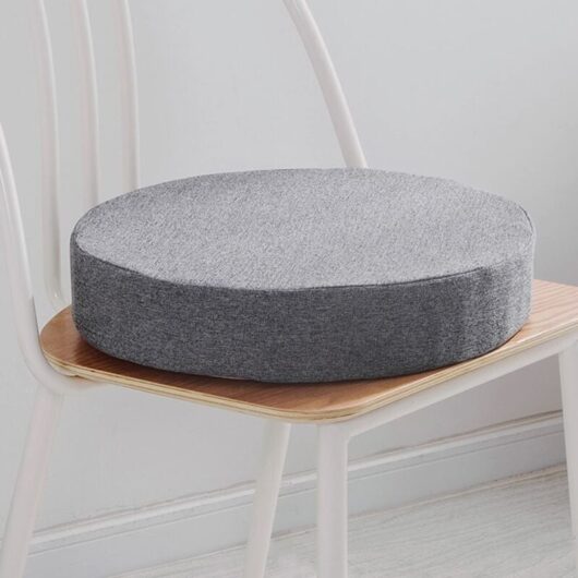 Round Dining Chair Cushion, Kitchen Garden Chair Pad, Removable Slipcover for Indoor Outdoor, Living Room, Patio, Office, Shop - 45 x 45 x 8 cm - Grey