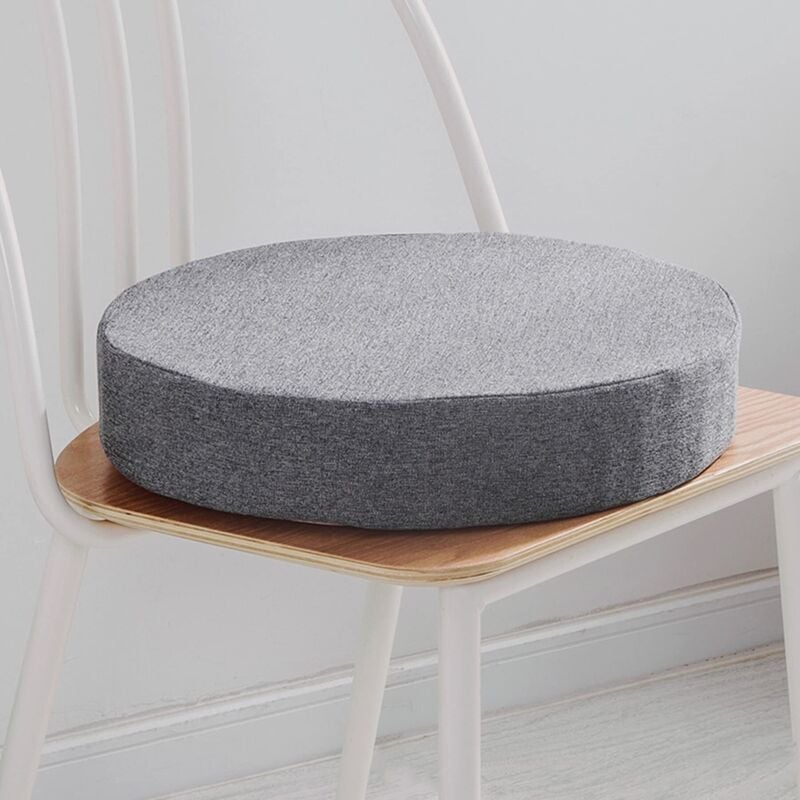 Round Dining Chair Cushion, Kitchen Garden Chair Pad, Removable Slipcover for Indoor Outdoor, Living Room, Patio, Office, Shop - 45 x 45 x 8 cm - Grey
