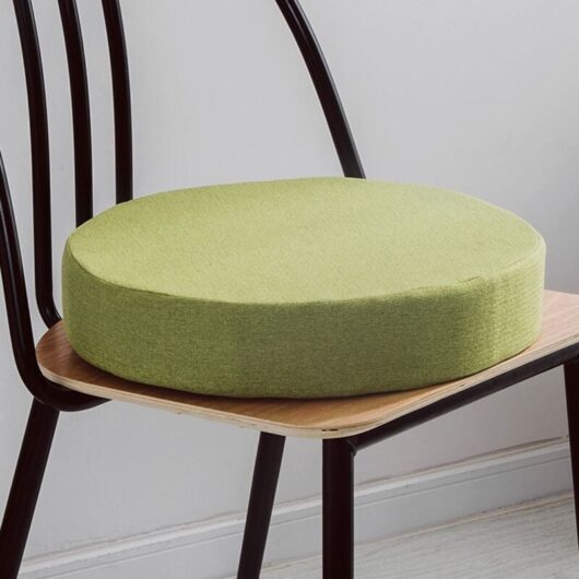 Round Dining Chair Cushion, Kitchen, Garden, Removable Cover for Indoor Outdoor, Living Room, Patio, Office, Shop - 45 x 45 x 8 cm, Green