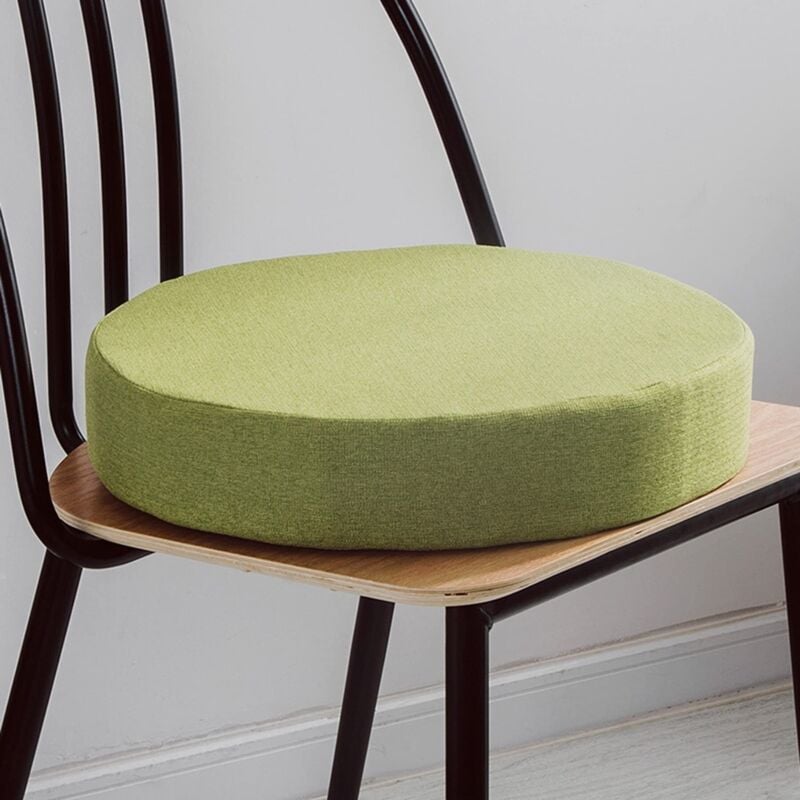 Round Dining Chair Cushion, Kitchen, Garden, Removable Cover for Indoor Outdoor, Living Room, Patio, Office, Shop - 45 x 45 x 8 cm, Green