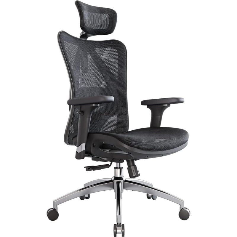 SIHOO Ergonomic Office Chair Mesh Desk Chair with Adjustable Lumbar Support 3D Armrests Breathable High Back Computer Chair (Black)