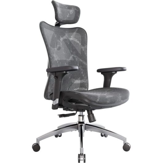 SIHOO M57 Ergonomic Office Chair Mesh Desk Chair with Adjustable Lumbar Support 3D Armrests Breathable High Back Computer Chair (Grey)