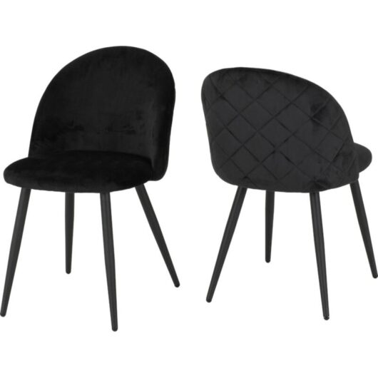 Seconique - Marlow Dining Chair (Pack of 4) - L60 x W51 x H82 cm - Black Velvet