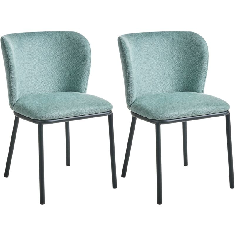 Set of 2 Dining Chairs ARTESIA Fabric Mint Green