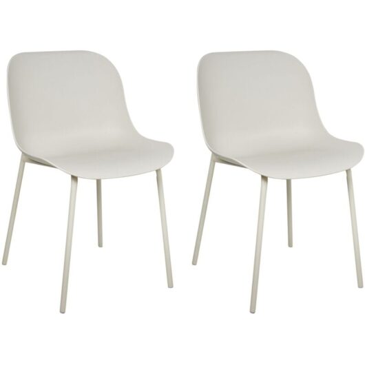 Set of 2 Dining Chairs BELOIT Light Beige