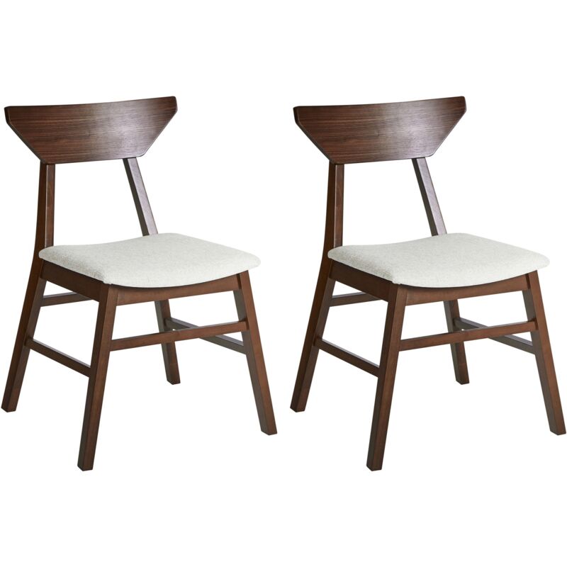 Set of 2 Dining Chairs HOPKINS Wood Dark Brown