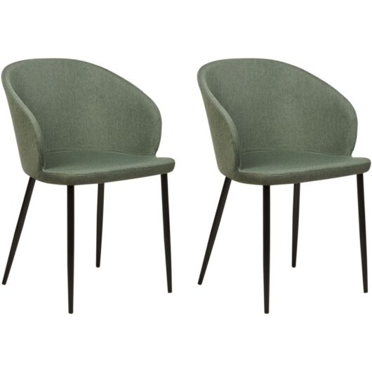 Set of 2 Dining Chairs MASON Dark Green