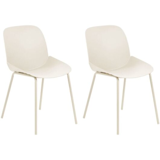 Set of 2 Dining Chairs MILACA Beige