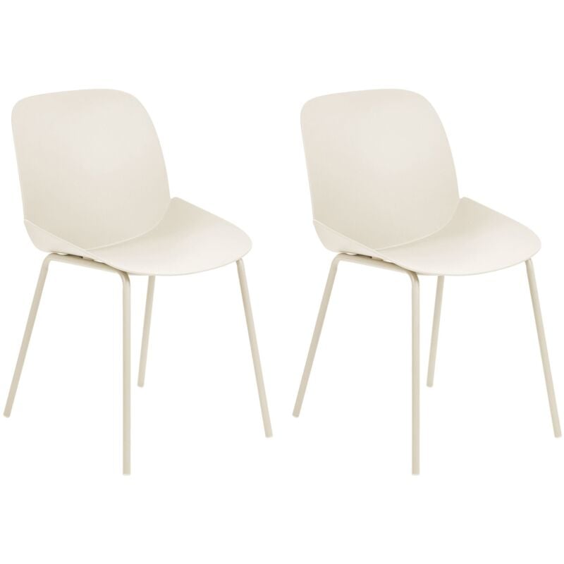 Set of 2 Dining Chairs MILACA Beige