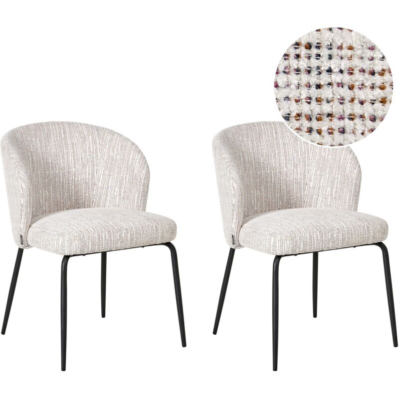 Set of 2 Dining Chairs ZANA Fabric Multicolour