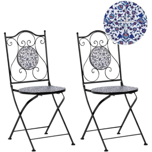 Set of 2 Garden Chairs CAMPRENA Metal Black