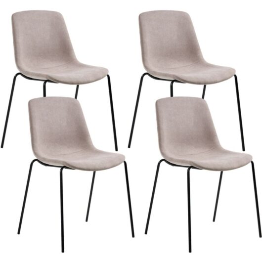 Set of 4 Dining Chairs TILLER Beige