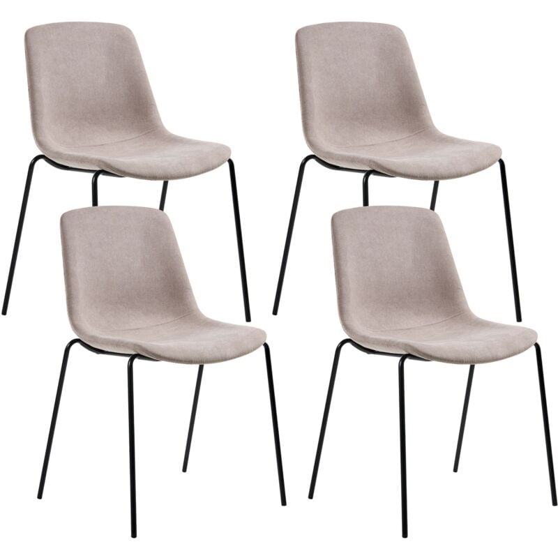 Set of 4 Dining Chairs TILLER Beige