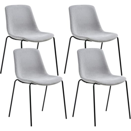 Set of 4 Dining Chairs TILLER Grey