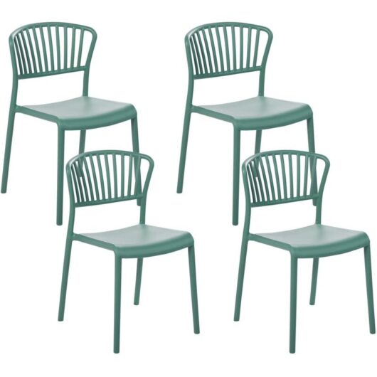 Set of 4 Garden Chairs GELA Mint Green