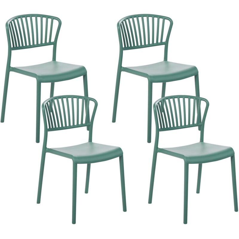 Set of 4 Garden Chairs GELA Mint Green